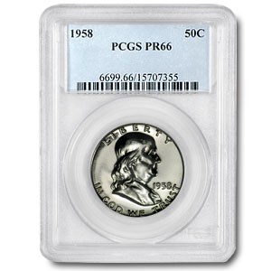1958 Franklin Half Dollar PR-66 PCGS 1958 Franklin Half Dollar PR-66 PCGS