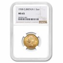 1958 Great Britain Gold Sovereign Elizabeth II MS-65 NGC