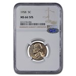 1958 Jefferson Nickel MS-66 NGC (FS)