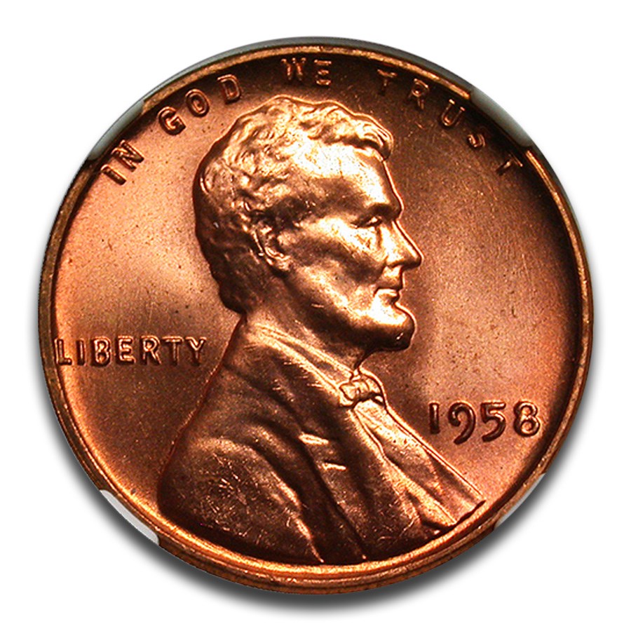 1958 Lincoln Cent MS-67 NGC (Red)