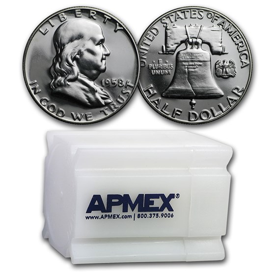 1958 Proof Franklin Half Dollar 20-Coin Roll 1958 Proof Franklin Half Dollar 20-Coin Roll
