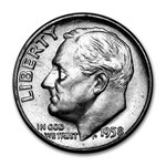 1958 Roosevelt Dime 50-Coin Roll BU