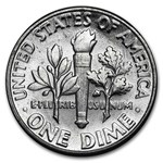 1958 Roosevelt Dime 50-Coin Roll BU