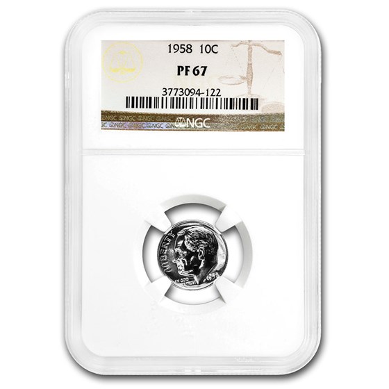1958 Roosevelt Dime PF-67 NGC 1958 Roosevelt Dime PF-67 NGC