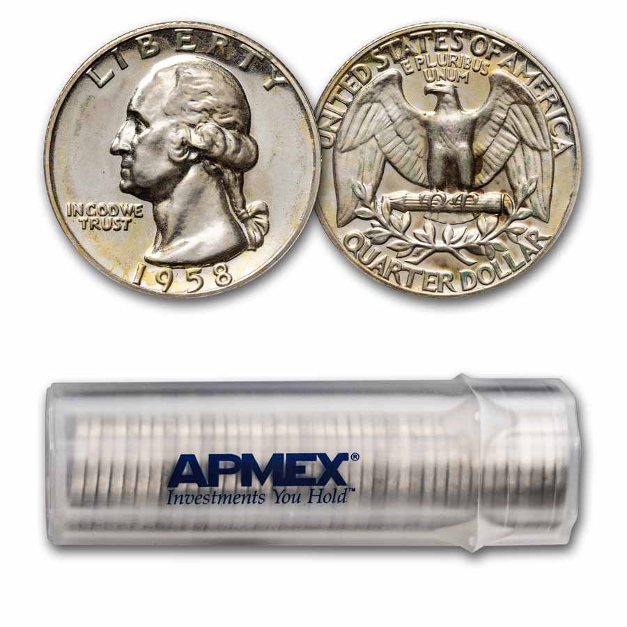 1958 Washington Quarter 40-Coin Roll Proof