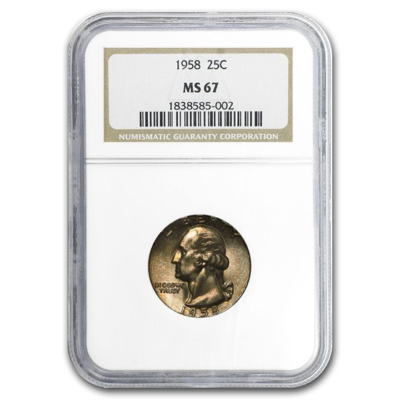 1958 Washington Quarter MS-67 NGC (Toned) 1958 Washington Quarter MS-67 NGC (Toned)