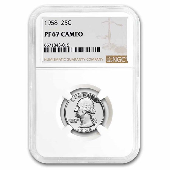 1958 Washington Quarter PF-67 CAM NGC 1958 Washington Quarter PF-67 CAM NGC