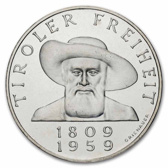 1959 Austria Silver 50 Schilling 150th Tyrol Proof