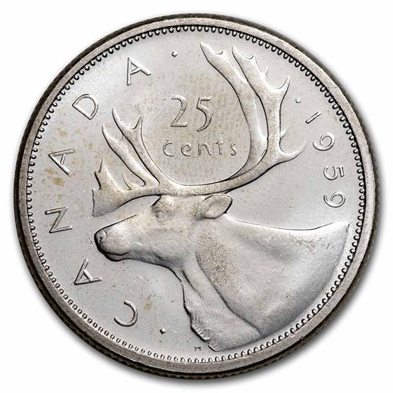 1959 Canada Silver 25 Cents BU/Prooflike 1959 Canada Silver 25 Cents BU/Prooflike