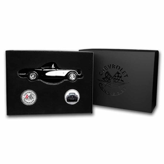 1959 Corvette 2 x 1 oz Silver Round & Die Cast Car Set - Black 1959 Corvette 2 x 1 oz Silver Round & Die Cast Car Set - Black