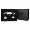 1959 Corvette 2 x 1 oz Silver Round & Die Cast Car Set - White