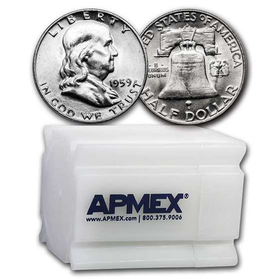 1959-D Franklin Half Dollar 20-Coin Roll BU 1959-D Franklin Half Dollar 20-Coin Roll BU