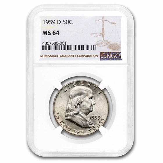 1959-D Franklin Half Dollar MS-64 NGC 1959-D Franklin Half Dollar MS-64 NGC