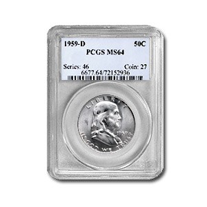 1959-D Franklin Half Dollar MS-64 PCGS