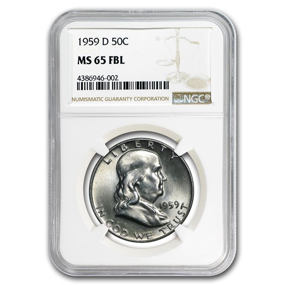1959-D Franklin Half Dollar MS-65 NGC (FBL) 1959-D Franklin Half Dollar MS-65 NGC (FBL)