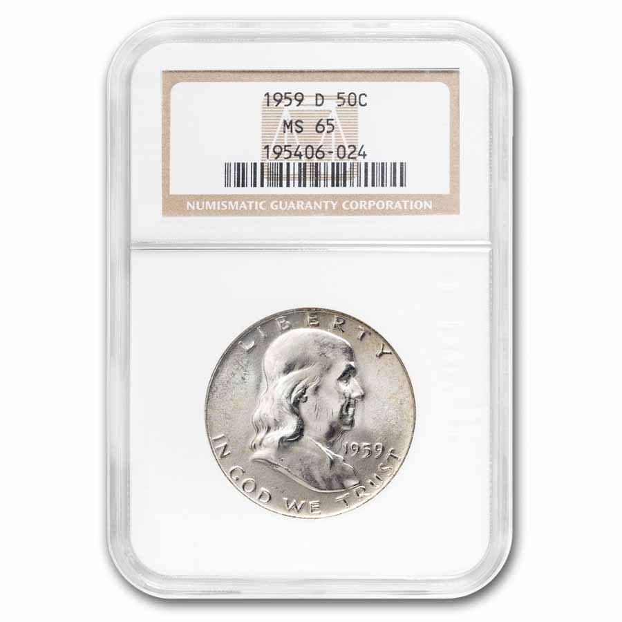 1959-D Franklin Half Dollar MS-65 NGC