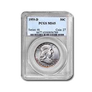 1959-D Franklin Half Dollar MS-65 PCGS 1959-D Franklin Half Dollar MS-65 PCGS