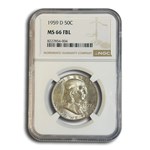 1959-D Franklin Half Dollar MS-66 NGC (FBL)