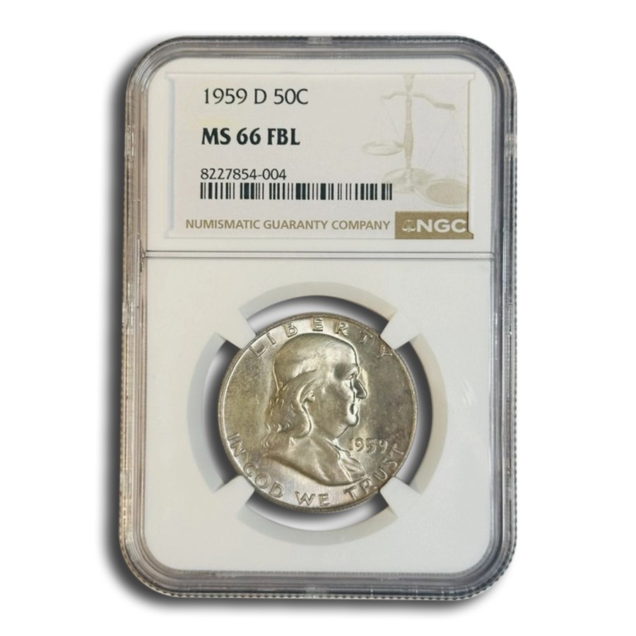 1959-D Franklin Half Dollar MS-66 NGC (FBL)