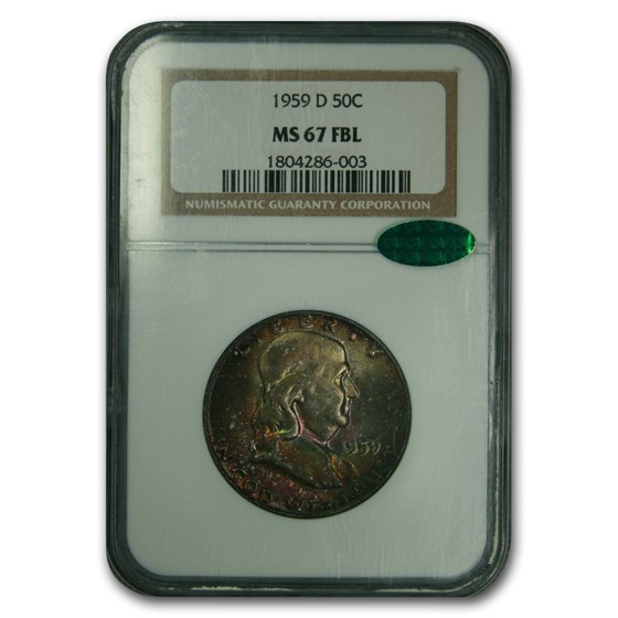 1959-D Franklin Half Dollar MS-67 NGC CAC (FBL) 1959-D Franklin Half Dollar MS-67 NGC CAC (FBL)
