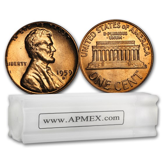 1959-D Lincoln Cent 50-Coin Roll BU 1959-D Lincoln Cent 50-Coin Roll BU