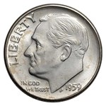 1959-D Roosevelt Dime 50-Coin Roll BU