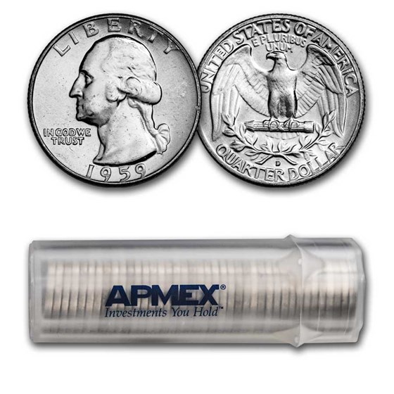 1959-D Washington Quarter 40-Coin Roll BU 1959-D Washington Quarter 40-Coin Roll BU