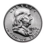 1959 Franklin Half Dollar 20-Coin Roll BU