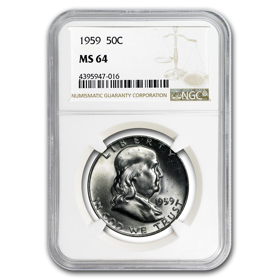 1959 Franklin Half Dollar MS-64 NGC
