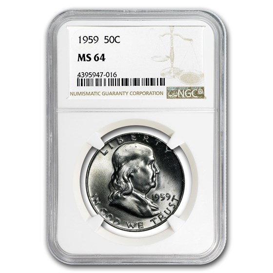 1959 Franklin Half Dollar MS-64 NGC 1959 Franklin Half Dollar MS-64 NGC