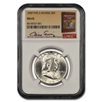 1959 Franklin Half Dollar MS-65 NGC (T-II Reverse, Fivaz)