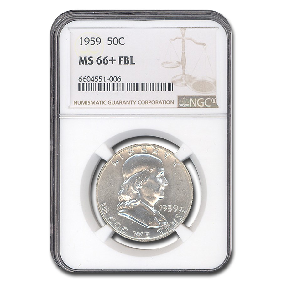 1959 Franklin Half Dollar MS-66+ NGC (FBL)