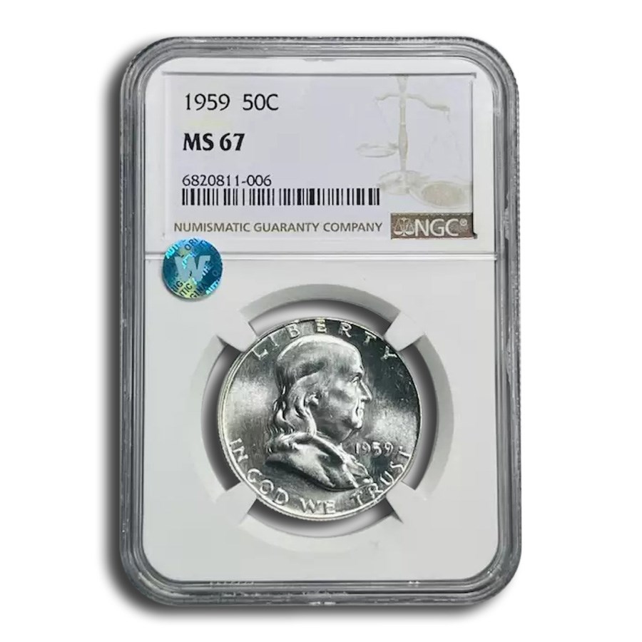 1959 Franklin Half Dollar MS-67 NGC