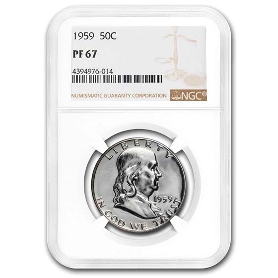 1959 Franklin Half Dollar PF-67 NGC 1959 Franklin Half Dollar PF-67 NGC