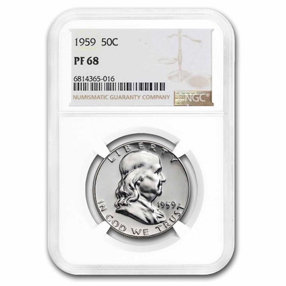 1959 Franklin Half Dollar PF-68 NGC 1959 Franklin Half Dollar PF-68 NGC