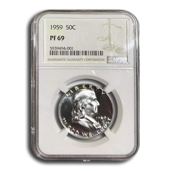 1959 Franklin Half Dollar PF-69 NGC 1959 Franklin Half Dollar PF-69 NGC