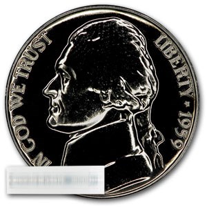 1959 Jefferson Nickel 40-Coin Roll Proof