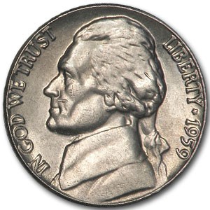 1959 Jefferson Nickel BU 1959 Jefferson Nickel BU