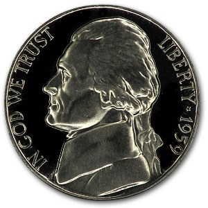 1959 Jefferson Nickel Gem Proof 1959 Jefferson Nickel Gem Proof