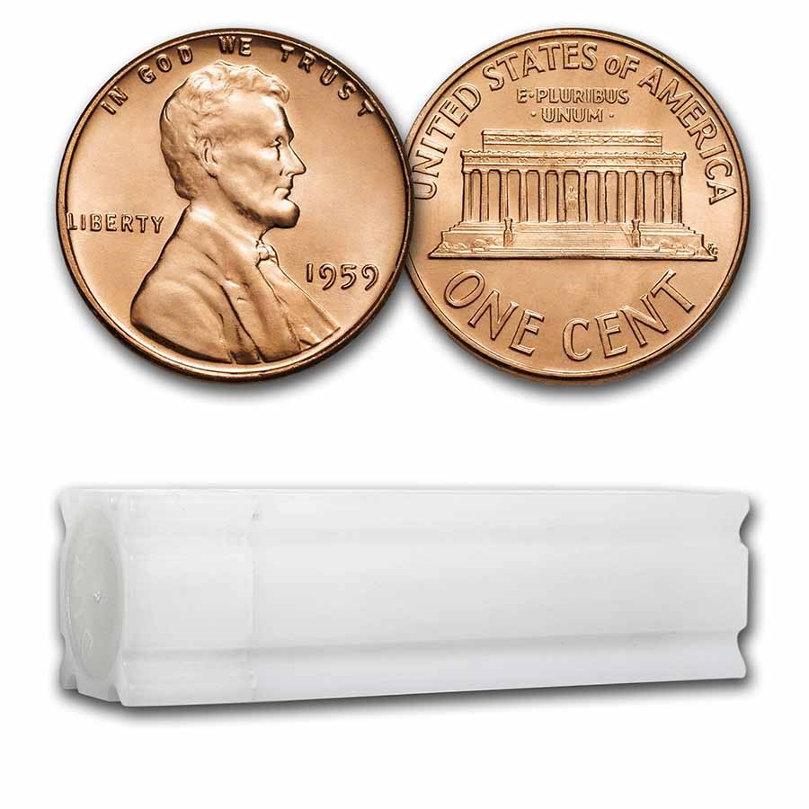 1959 Lincoln Cent 50-Coin Roll BU