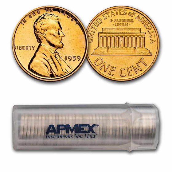 1959 Lincoln Cent 50-Coin Roll Proof 1959 Lincoln Cent 50-Coin Roll Proof