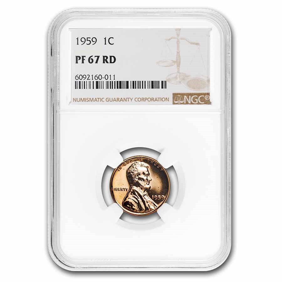 1959 Lincoln Cent PF-67 NGC (Red)