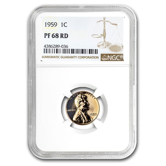 1959 Lincoln Cent PF-68 NGC (Red)