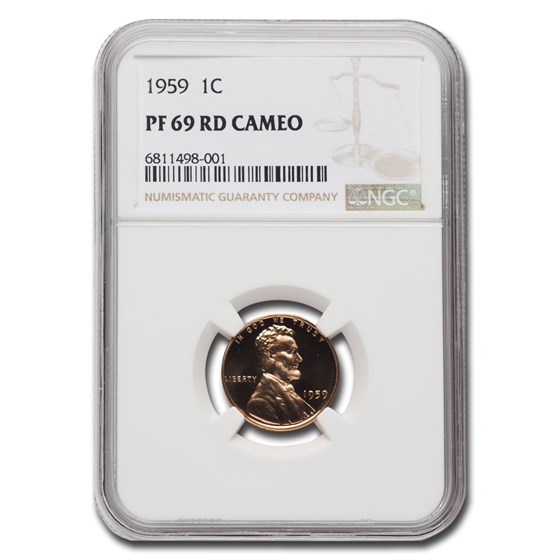 1959 Lincoln Cent PF-69 Cameo NGC (Red) 1959 Lincoln Cent PF-69 Cameo NGC (Red)