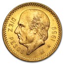 1959 Mexico Gold 10 Pesos BU