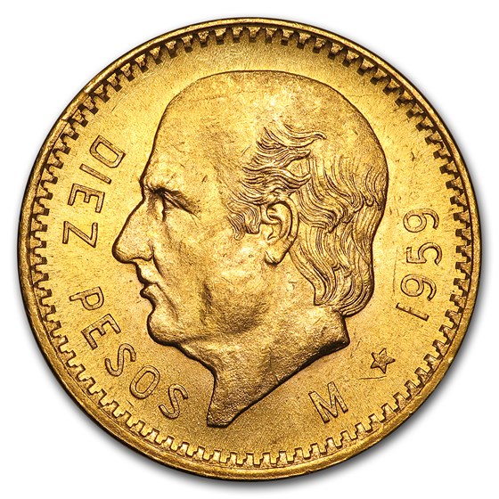 1959 Mexico Gold 10 Pesos BU 1959 Mexico Gold 10 Pesos BU