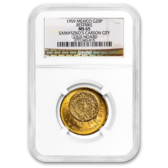 1959 Mexico Gold 20 Pesos MS-65 NGC (Carson City Cache) 1959 Mexico Gold 20 Pesos MS-65 NGC (Carson City Cache)