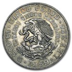 1959 Mexico Silver 5 Pesos Carranza Avg Circ