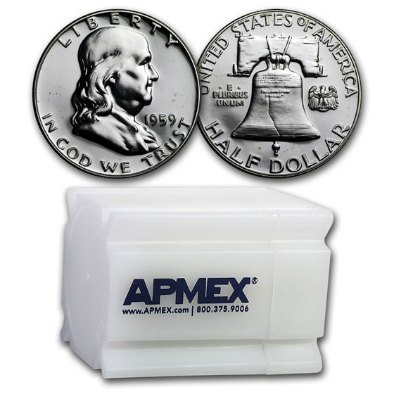 1959 Proof Franklin Half Dollar 20-Coin Roll 1959 Proof Franklin Half Dollar 20-Coin Roll