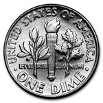 1959 Roosevelt Dime 50-Coin Roll BU